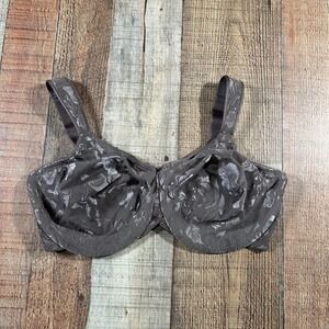 Wacoal 85567 Underwire Bra 38DD Brown Floral Lace Breast Cancer Awareness